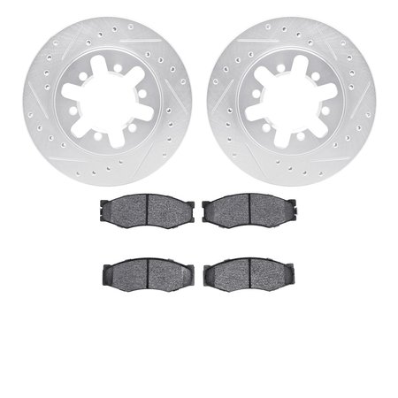 DYNAMIC FRICTION CO 7502-67272, Rotors-Drilled and Slotted-Silver with 5000 Advanced Brake Pads, Zinc Coated 7502-67272